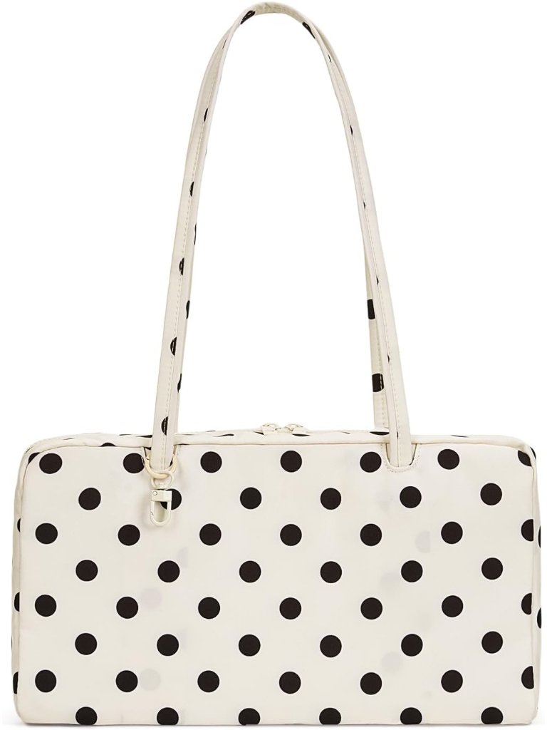 Slouchy Tote Bags Polka Dot Nylon Bowler Bag For Women Hobo Bags Large Shoulder
